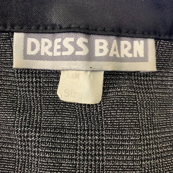 Vintage Dress Barn Skirt Suit Set 8 Black Check Double Breasted Satin Collar - Picture 10 of 10